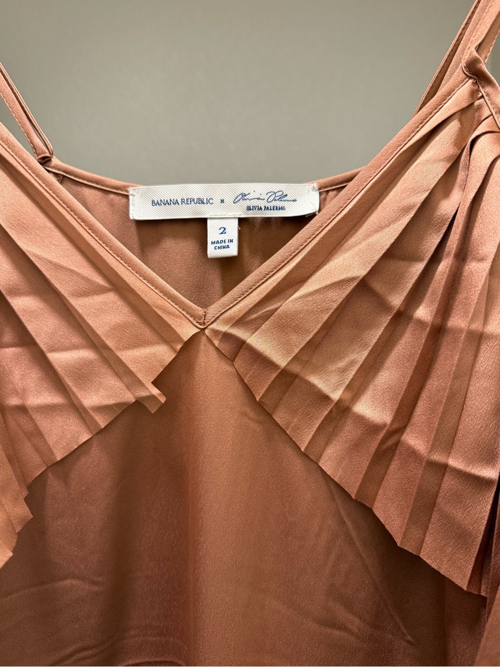 Banana Republic Copper Pleated V-Neck Maxi Dress - Picture 6 of 12